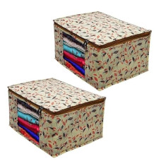 Deals, Discounts & Offers on  - Kozdiko Non Woven Leaf Print Garments and Saree Cover with Transparent View and 2 Zips