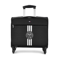 Deals, Discounts & Offers on  - Tommy Hilfiger Planetary Plus 45cm Polyester Overnighter Unisex Trolley Bag -Dark Black