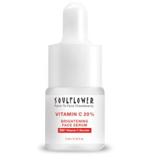 Deals, Discounts & Offers on Beauty Care - Soulflower 20% Vitamin C Serum With Vitamin E, Kakadu Plum, Lemon For Glowing Skin, Reduces Dark Spots, Pigmentation & Dull Skin |30X* Vitamin C Booster Skin Glow Formula | 5ml