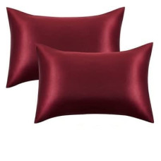 Deals, Discounts & Offers on  - CASA-NEST Satin Silk Pillow Cover 2 Piece|Silk Pillow Covers with Envelope Closure end Design|Silk Pillow Cases 30X18 INCH (Maroon)