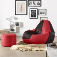 Deals, Discounts & Offers on Furniture - Amazon Brand - Solimo Leatherette 2XL Bean Bag with Footrest Ready to Use Filled with Beans (Brown and Tan)