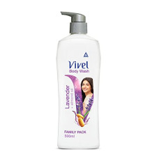 Deals, Discounts & Offers on  - Vivel Exfoliating Body Wash, Lavender & Almond Oil Shower Gel Creme, Fragrant & Moisturising, For soft and smooth skin, High Foaming Formula, 500 ml Pump, For Women and Men