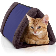Deals, Discounts & Offers on  - Fluffy's Winter Warm Cat Cave House Pet Bed Pet Dog House (Navy Blue), Navy Blue, Medium, 1224 Gram