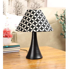 Deals, Discounts & Offers on  - Tu Casa TC-55.-.Height-12.-.Geometric Black & White printShade.-.with Metal Base Table Lamp (B-22 - Brass Holder-Bulb NOT Included).-Bed Switch-Not Included, L * W * H (10x10x12 Inches)