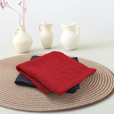 Deals, Discounts & Offers on  - Sassoon Anatolia 2 Piece Cotton Face Towel/Hanky in 500 GSM (30cm X 30cm) - Red-Denim