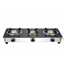 Deals, Discounts & Offers on  - GREENCHEF Popular Glass cook top 3 Burner Gas stove,Stainless Steel Body (Manual Ignition)