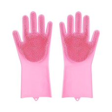 Deals, Discounts & Offers on Home Improvement - GLUN Magic Silicone Dish Washing Gloves, Silicon Cleaning Gloves, Silicon Hand Gloves for Kitchen Dishwashing and Pet Grooming, Great