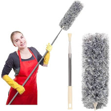 Deals, Discounts & Offers on Home Improvement - Sixty8 Holic Microfiber Feather Duster Bendable & Extendable Fan Cleaning Duster with 100 inches Expandable Pole Handle Washable Duster