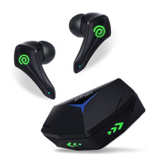 Deals, Discounts & Offers on Headphones - pTron Newly Launched Bassbuds B91 Plus TWS Earbuds with 38ms Gaming Low Latency, AI-ENC Stereo Calls, 45Hrs Playtime, Dual HD Mic, in-Ear Bluetooth 5.3 Headphones, Fast Type-C Charging & IPX5 (Black)
