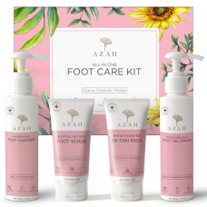 Deals, Discounts & Offers on Health & Personal Care - Azah Foot Glow Kit Pedicure Kit for Women for Foot | Foot Scrubber for Dead Skin | Cleanse, Hydrate & Protect | Foot De-Tan Cream | Foot Cream