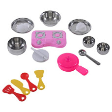 Deals, Discounts & Offers on  - Storio Tasty- Kitchen Set with Unbreakable Stand Safe and Non Toxic Plastic Along with Pure Stainless Steel Cooking Accessories
