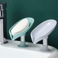 Deals, Discounts & Offers on  - SVH ABS Plastic Soap Stand Holder For Bathroom Kitchen Sink Wall Single Layer With Magic Stickers (Leaf Soap Dish) (Pack Of 1)