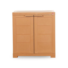 Deals, Discounts & Offers on Furniture - Cello Novelty Compact Plastic Cupboard with Shelf(Brown), Standard (CB_NC_wood)