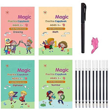 Deals, Discounts & Offers on  - Magic Practice Copybook, (4 BOOK + 1 pen + 10 REFILL) Number Tracing Book