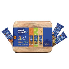 Deals, Discounts & Offers on  - GO DESi 3 in 1 Barfi Meetha Box | 280 grams Burfi | 24 Individually Wrapped Barfis | Indian Sweets Gift Pack | DESi Meetha | Dry Fruits Gift | Almond Cashew Raisin Pista Bar | Sweets Indian Mithai