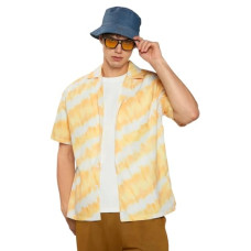 Deals, Discounts & Offers on Men - DHRUVI TRENDZ Mens Rayon Men's Casual Shirt Regular Fit Western (DT-MS-6081_Yellow_L)