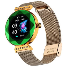 Deals, Discounts & Offers on  - Fire-Boltt Emerald Gemstone-Studded Diamond Cut Smart Watch with 1.09 HD Display, Multiple Sports Modes, Health Suite, Wireless Charging, IP68 with Additional Stainless Steel Strap (Green)