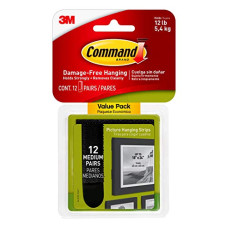 Deals, Discounts & Offers on  - 3M Plastic Command Damage Free Walls Picture Hanging Strips (Medium, Black) - Pack of 12