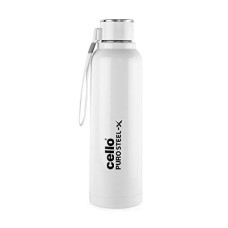Deals, Discounts & Offers on  - Cello Puro Steel-X Benz 900 | Leak Proof| Wide Mouth & Easy to Open | Insulated Inner Steel Outer Plastic Water Bottle | 730ml | White