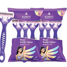 Deals, Discounts & Offers on Health & Personal Care - Bombae Razor for Women, Pack of 6 | Hair remover for women, Body Razor for Women | Women Razor with Aloe Vera and Vitamin E | 3-blade Shaving Razor