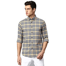 Deals, Discounts & Offers on Men - Dennis Lingo Men's Yellow Slim Fit Cotton Casual Shirt