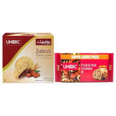 Deals, Discounts & Offers on Vegetables & Fruits - UNIBIC : Center Filled Date Cookies, 480gm & UNIBIC Fruit & Nut Cookies, 500 g