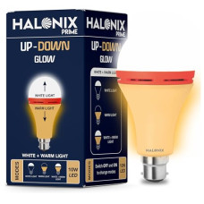 Deals, Discounts & Offers on  - Halonix 10W Up Down Glow Yellow & White 3 modes led bulb | Switch On-Switch Off to change led bulb color | Decorative led bulb | b22d