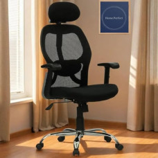 Deals, Discounts & Offers on Furniture - HOME PERFECT  Executive Ergonomic Office Chair Height Adjustable Seat, Push Back Tilt Feature Study Chairs- Black (HP 001)