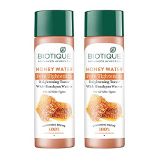 Deals, Discounts & Offers on Beauty Care - Biotique Honey Water Pore Tightening Brightening Toner with Himalayan Waters |Maintains pH Balance| Moisturized and Hydrated Skin | |100% Botanical Extracts| All Skin Types | 120ml (Pack Of 2)
