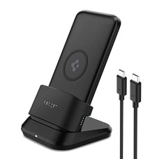 Deals, Discounts & Offers on Power Banks - Spigen 3in1 10000mAh Wireless Charging Power Bank with USB-A | USB-C 20W Fast Charging, Included USB-C to USB-C Cable, Lithium Polymer - Black