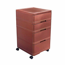Deals, Discounts & Offers on Furniture - Cello Plastic matt finish Storewell Hinged Door Chest of Drawers (Ice Brown, Painted)