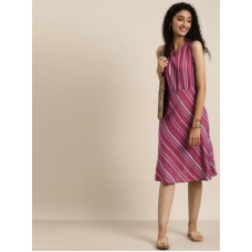 Deals, Discounts & Offers on  - TaaviWomen Fit and Flare Pink Dress