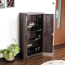 Deals, Discounts & Offers on  - CELLO Novelty Big Plastic Shoe Rack with Lock(Brown)