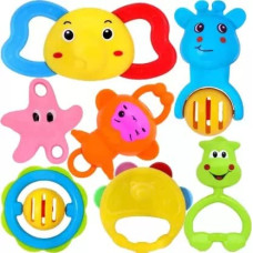Deals, Discounts & Offers on  - Cable World Colourful Plastic Non Toxic Set of 7 Attractive Rattles and Teathers