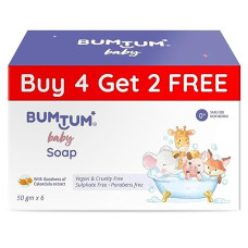 Deals, Discounts & Offers on Baby Care - Bumtum Baby Soap with Goodness of Calendula Extractparabens Free Vegan& Cruelty Free 50Gm Pack of 6, White