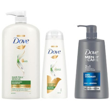 Deals, Discounts & Offers on Beauty Care - Dove Hair Fall Rescue Shampoo 1 Ltr & Dove Hair Fall Rescue Conditioner 335ml & Dove Men+Care Anti Dandruff 2in1 Shampoo+Conditioner