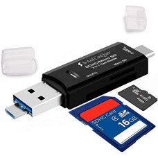 Deals, Discounts & Offers on  - 3-in-1 USB 3.0/USB C/Micro USB Card Reader SD, Micro SD, SDHC, Micro SDHC, Micro Memory Card Reader