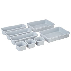 Deals, Discounts & Offers on  - Amazon Brand - Solimo Kitchen Drawer Organiser, Set of 8, Grey(Plastic)