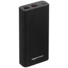 Deals, Discounts & Offers on Power Banks - Amazon Basics 20000Mah Lithium Polymer 18W Fast Charging Power Bank | Triple Output (Type C, 2 USB) and Dual Input (Type C, Micro USB) Ports | Metallic Body, Black