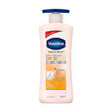 Deals, Discounts & Offers on  - Vaseline Healthy Bright, Sun + Pollution Protection Daily Moisturizer, 400ml, for Glowing Skin, 2-in-1 Body Lotion with SPF 30, Fast Absorbing and Non-sticky, for Dry Skin,