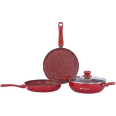 Deals, Discounts & Offers on Cookware - WONDERCHEF Ruby plus IB 2 Induction Bottom Non-Stick Coated Cookware Set(Aluminium, 4 - Piece)