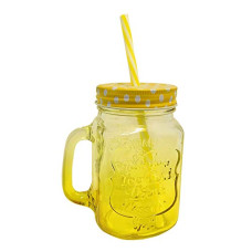 Deals, Discounts & Offers on  - Wonderchef Mason Glass Jar Set, 450ml, Yellow and Blue