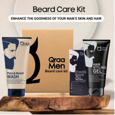 Deals, Discounts & Offers on  - Qraa Beard care kit -Mooch & Beard Oil-For Hair growth,Face and Beard Wash and Hair Styling Gel