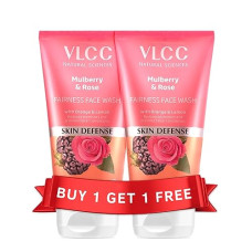 Deals, Discounts & Offers on  - VLCC Mulberry & Rose Facewash - 150ml X 2 | Buy One Get One (300ml) | For Visible Glow and Fairness | With Rose, Mulberry, Orange & Lemon Peel Extract.