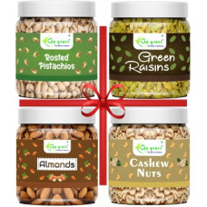 Deals, Discounts & Offers on Food and Health - GO GRASS PREMIUM Dry Fruits Combo Pack ( RAISINS, ALMONDS , CASHEWNUTS , PISTACHIOS) 100 GRAM EACH | JAR PACK | Raisins, Almonds, Cashews, Pistachios(4 x 100 g)
