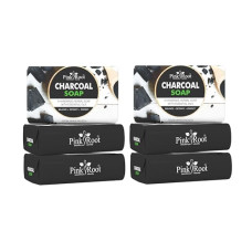 Deals, Discounts & Offers on  - Pink Root Charcoal Soap, 100 g, Pack of 6