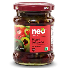 Deals, Discounts & Offers on Vegetables & Fruits - Neo Mixed Jalapenos Hot & Sweet 210g I 100% Vegan I Ready-to-Eat Fibre-Rich Topping