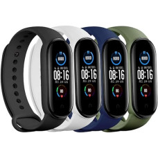 Deals, Discounts & Offers on  - VEROX Adjustable Band Strap Compatible with Mi Band 5 Strap & Mi Band 6 Strap Smart Band Replacement- Set of 4(Black,White,Navy Blue, Green)