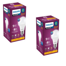 Deals, Discounts & Offers on  - Philips 9-Watts E27 LED Warm White LED Bulb, Pack of 2, (Ace Saver)