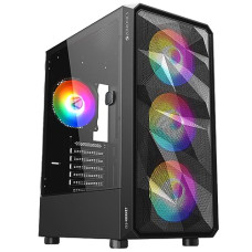 Deals, Discounts & Offers on  - ZEBRONICS Hornet Mid-Tower Premium Gaming Cabinet ATX, 4 ARGB Fan, LED Control Switch, Window Tempered Glass Panel, USB 3.0, Top AIO Cooler Support, Magnetic Dust Filter (Black)